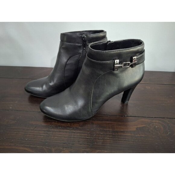 Bandolino Womens Lappo Black Ankle Boots/Pre-owned, Sz. 6.5M - Picture 1 of 10
